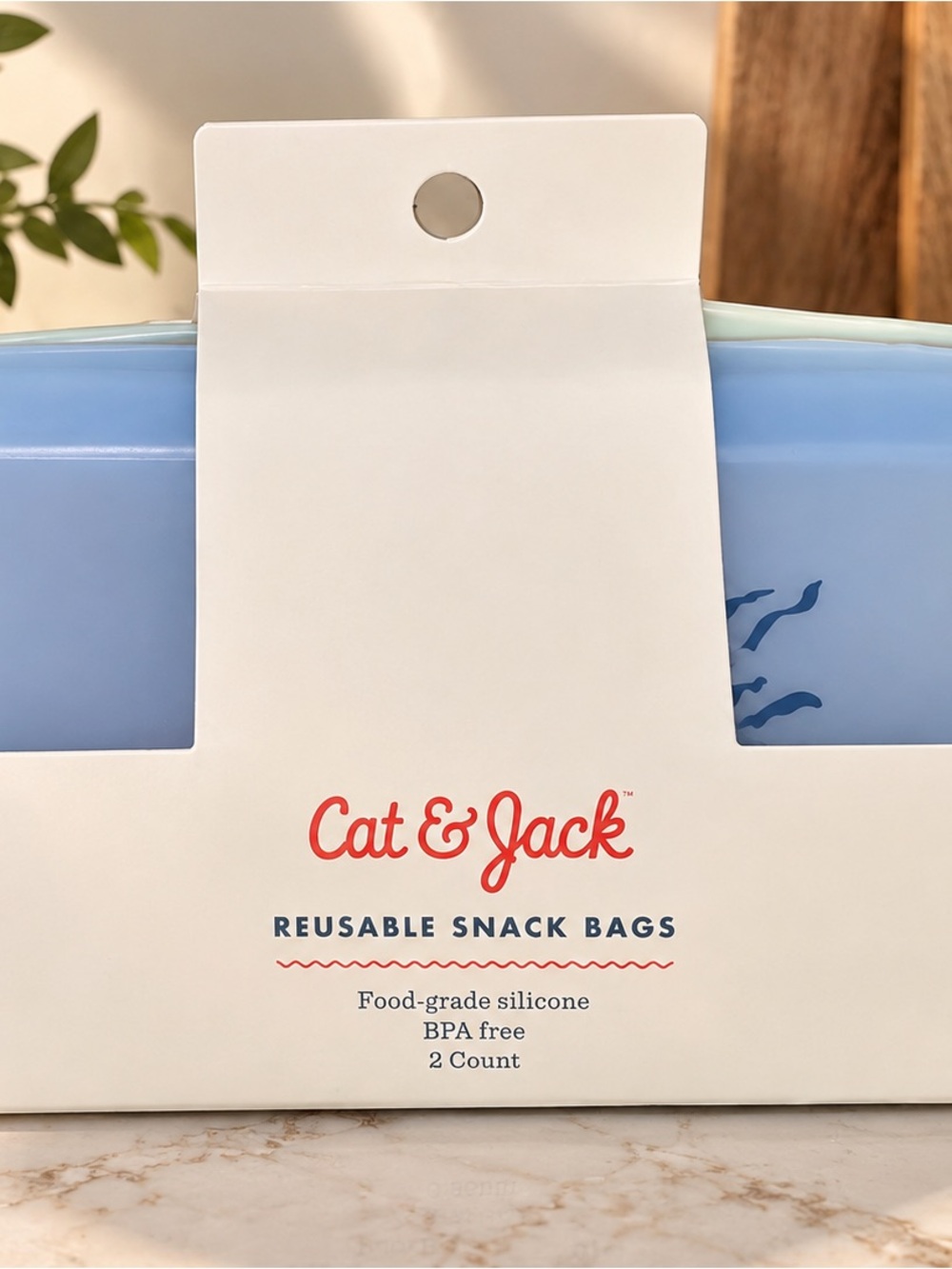 Cat & Jack Blue Reusable Silicone Snack Bags - 2 Pack